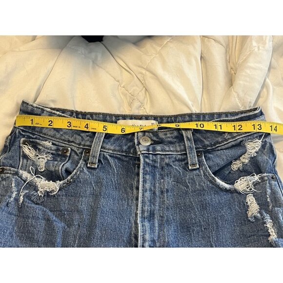Abercrombie And Fitch High Rise Mom Jean Curve Love Size 27/4R Distressed - Picture 7 of 10